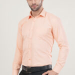 Peach Color Super Soft Premium Cotton Dobby Formal Shirt For Men’s