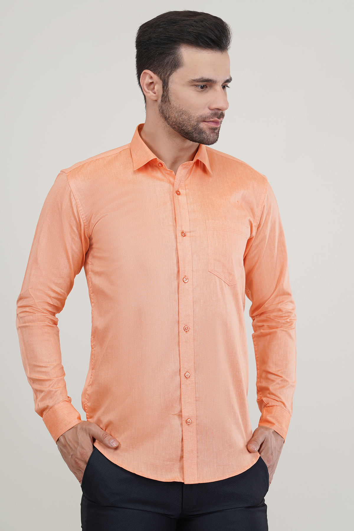 orange colour formal shirt