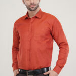 Orange Color Super Soft Premium Cotton Dobby Formal Shirt For Men’s