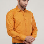 Mustard Color Super Soft Premium Cotton Dobby Formal Shirt For Men’s