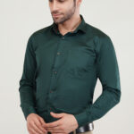 Green Satin Finish Premium Cotton Shirt For Men’s