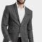 Men Grey Terry Wool Stripe Formal Blazer