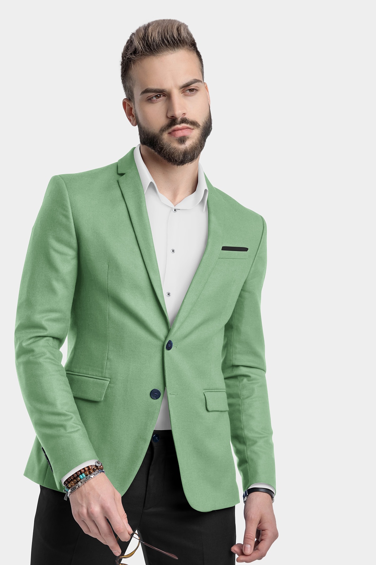 Men’s Royal Green Color Regular Fit Blazer