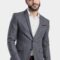 Men’s Grey Color Terry Rayon Regular Fit Blazer