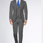 Men’s Grey Check Italian Terry Wool  Classic & luxurious 3 Piece Suits