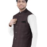 Men’s Wine Color Check With Wool Rich Modi Jacket