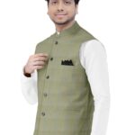Men’s Light Parrot Green Check With Wool Rich Modi Jacket